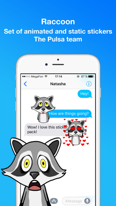 raccoon animated funny gif emoji stickers bei yuri andryushin screenshots iphone ipod