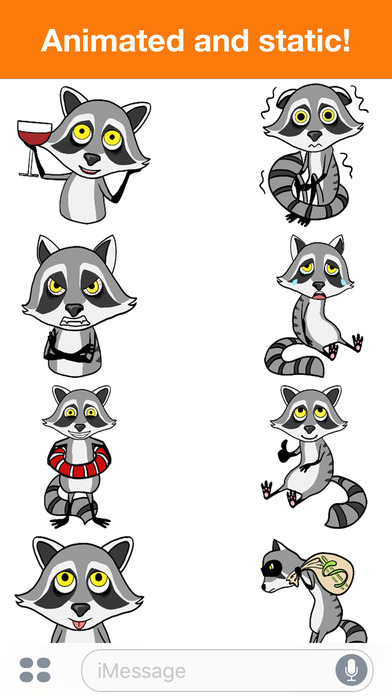 raccoon animated funny gif emoji stickers bei yuri andryushin screenshots iphone ipod