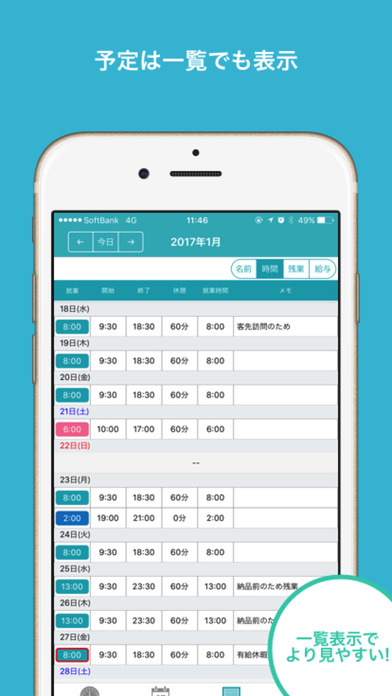 Iphone話題アプリ 簡単入力 シフト管理 アルバイトや複数掛持ちの人にオススメの評価 評判 口コミ