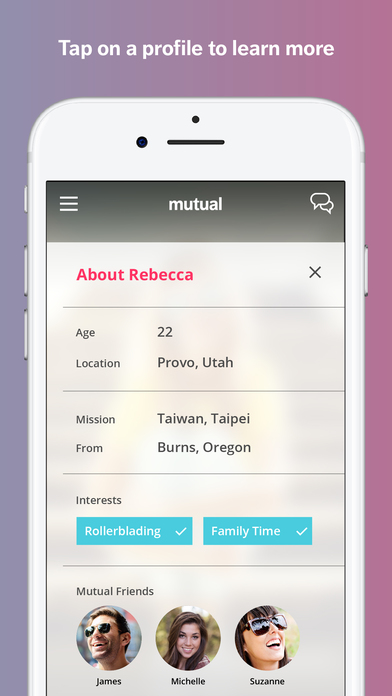 mutual dating app view profile