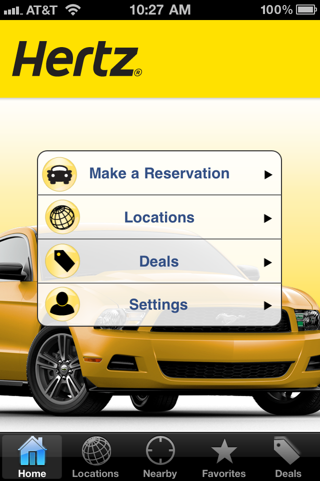 Hertz Car Rental free app screenshot 1