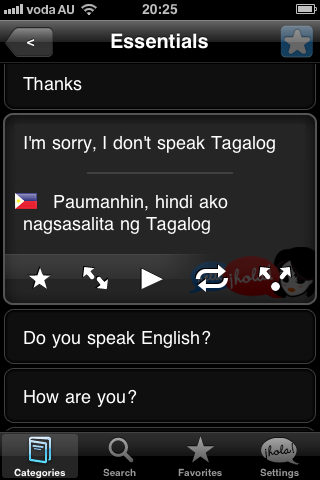 Lingopal Tagalog (Filipino) LITE - talking phrasebook free app screenshot 2