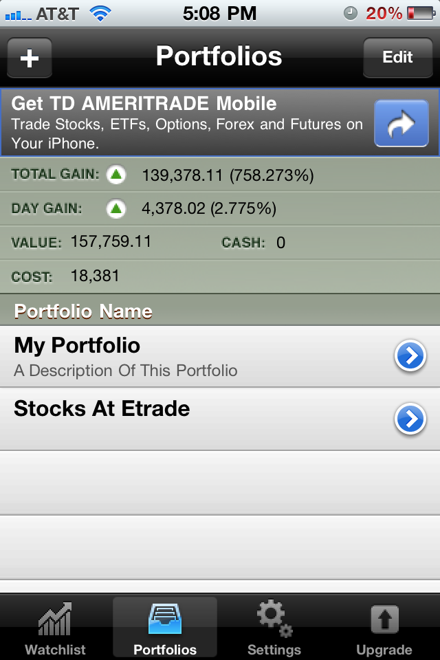 StockWatch Lite - Portfolio Tracking & Stock Market Quotes free app screenshot 3