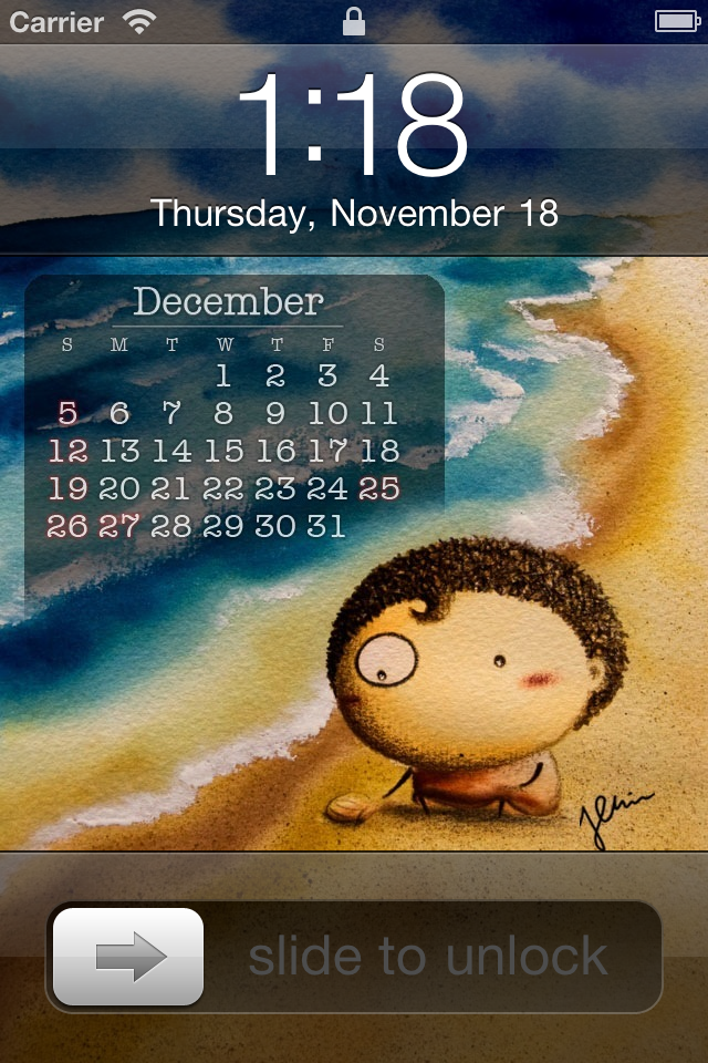 Little Dates - Lock Screen Calendars by Jeanie Leung free app screenshot 3