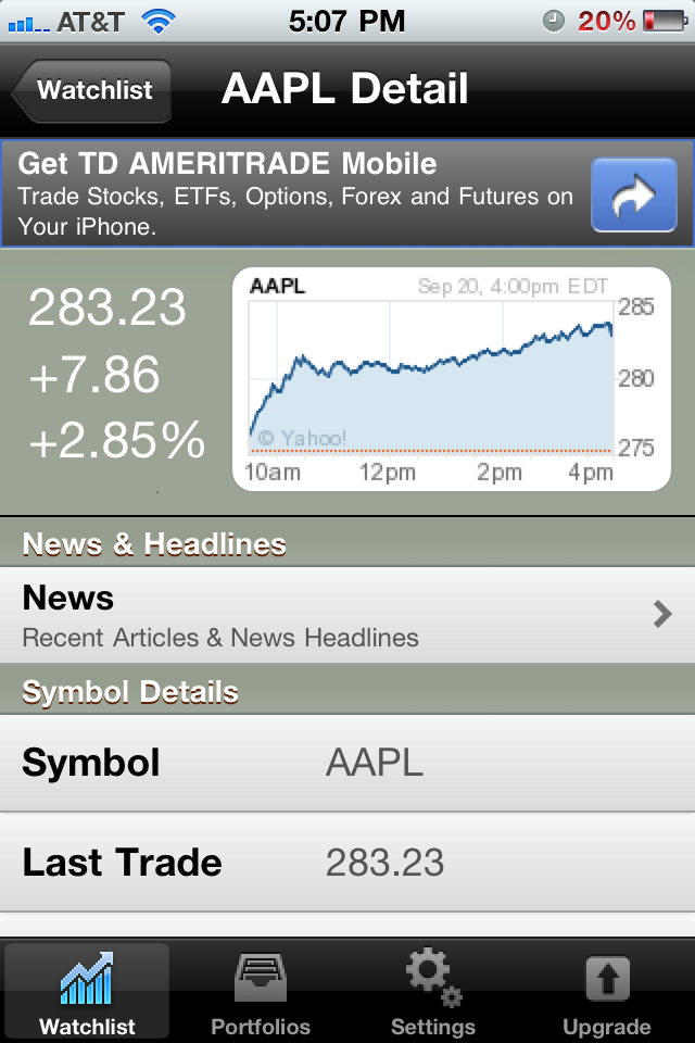 StockWatch Lite - Portfolio Tracking & Stock Market Quotes free app screenshot 3