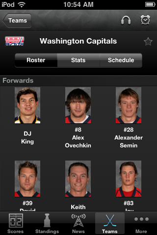NHL GameCenter 2010 free app screenshot 3