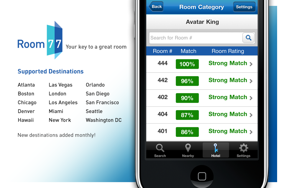 Room 77 Hotel Room Search free app screenshot 1