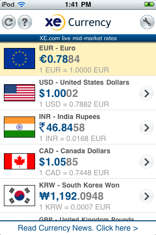 XE Currency free app screenshot 1