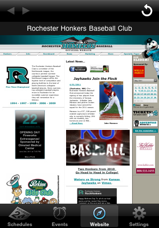 The Rochester Honkers Baseball Club Edition for My Pocket Schedules free app screenshot 4