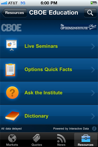 CBOE Mobile free app screenshot 2