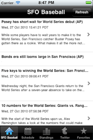 San Francisco Baseball Live free app screenshot 1