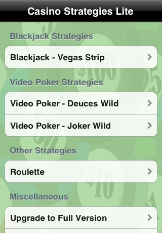 Casino Strategies Lite - Blackjack, Video Poker, Roulette free app screenshot 1