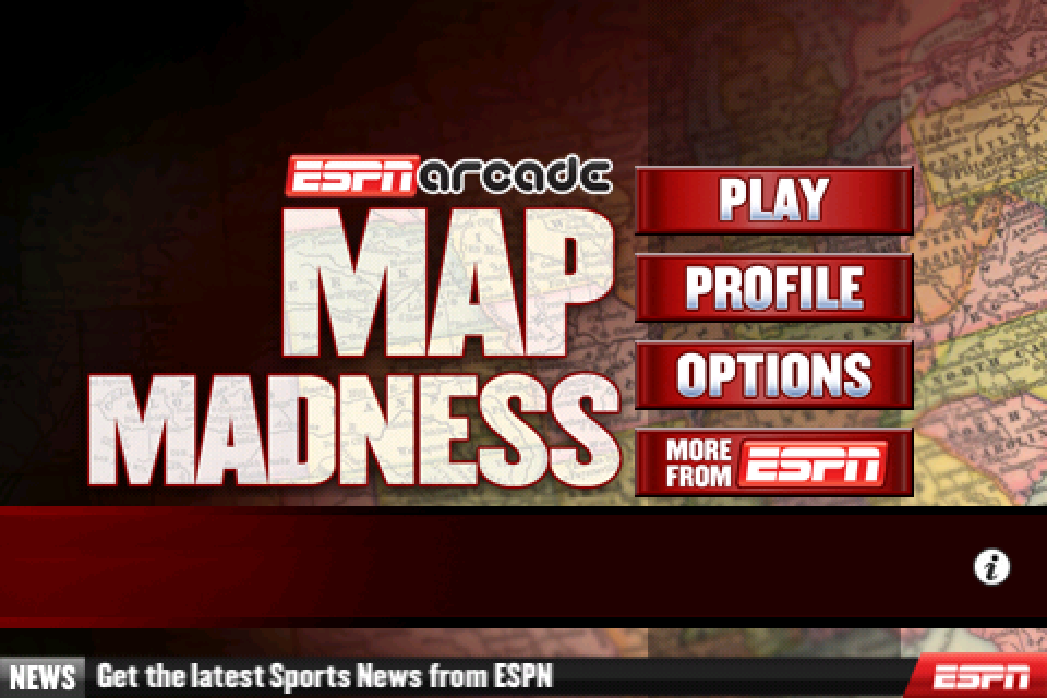 ESPN Map Madness for iPhone free app screenshot 1