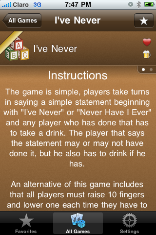 Hangover Lite - Drinking Games free app screenshot 2