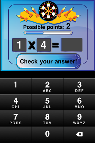 iDart Math Multiplication free app screenshot 4