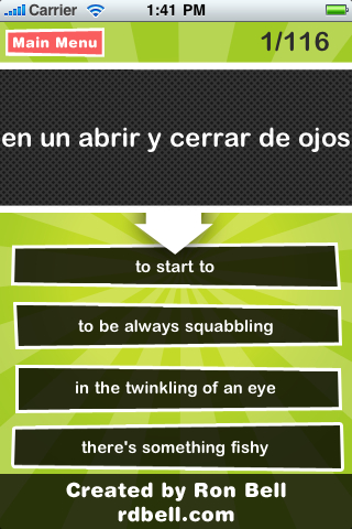 Spanish Idioms Study Buddy free app screenshot 2