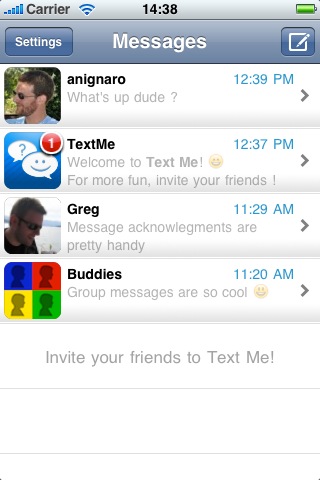 Text Me! - Free SMS & MMS like Messenger free app screenshot 1