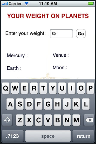 Your Weight On Planets