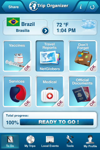 Trip Organizer - Lite free app screenshot 1