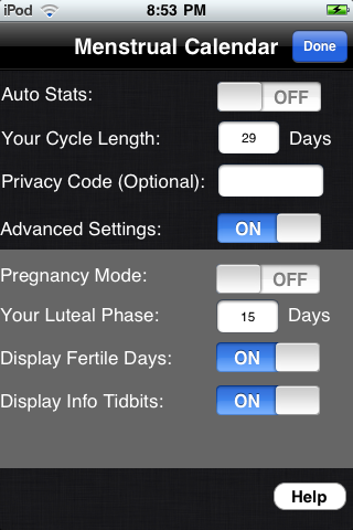 Free Menstrual Calendar free app screenshot 3