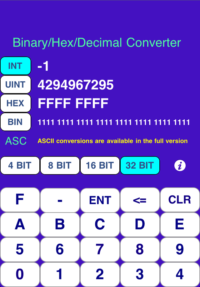 iConvert Hex Decimal Binary Lite free app screenshot 3