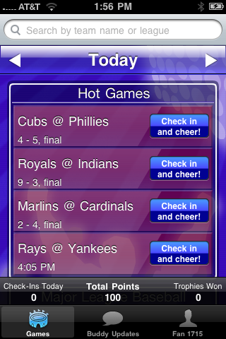 Check'n Cheer Baseball free app screenshot 2
