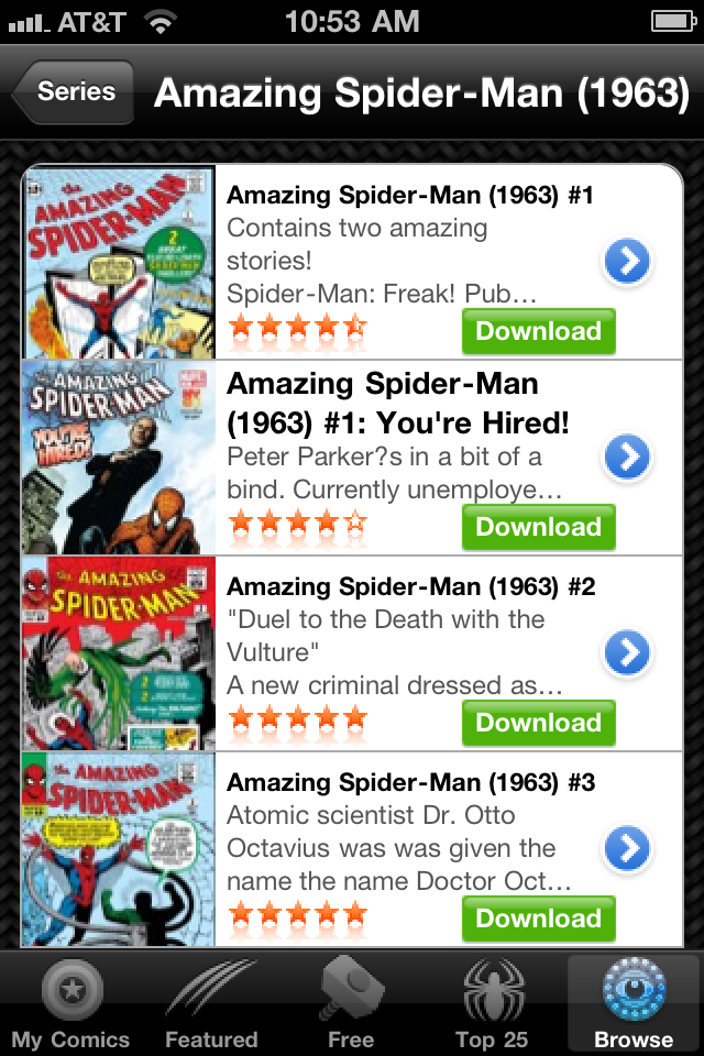 Marvel Comics free app screenshot 1