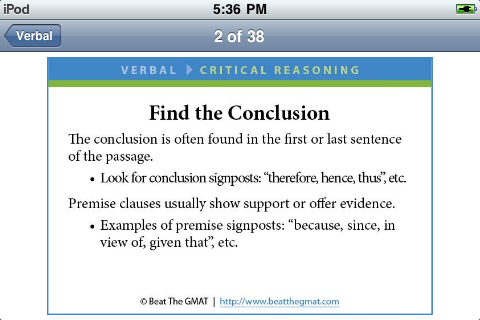 Beat The GMAT Flashcards free app screenshot 3