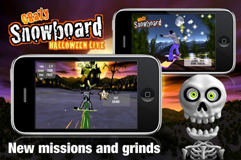 Crazy Snowboard - Halloween Lite free app screenshot 2