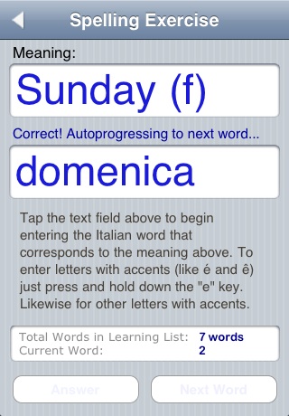 FREE Italian Audio FlashCards free app screenshot 3