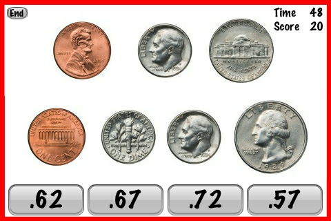 Coins Genius Lite - Crazy Coin Counting Flash Cards Game For Kids free app screenshot 1