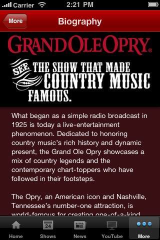 Grand Ole Opry free app screenshot 3