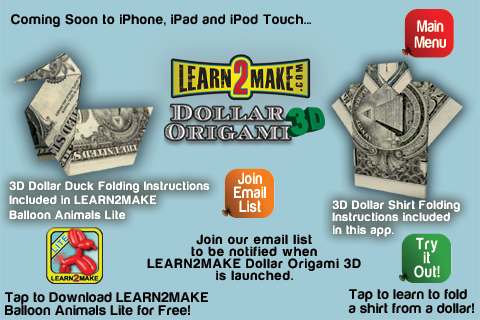 Balloon Animals 3D PRO - 3D Dollar Origami Shirt instruction included! free app screenshot 3