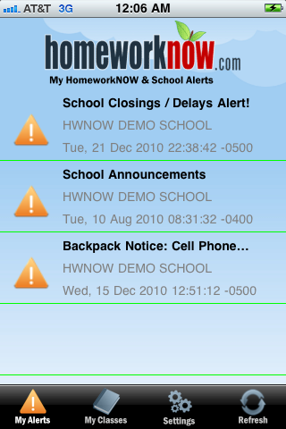 My HomeworkNOW & School Alerts free app screenshot 2