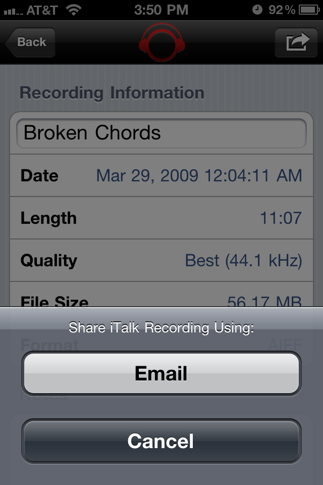 iTalk Recorder free app screenshot 4