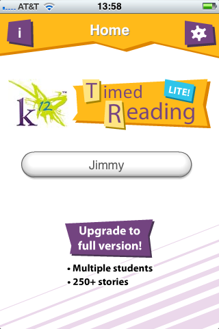 K12 Timed Reading Practice Lite free app screenshot 2