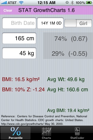 STAT GrowthCharts Lite free app screenshot 2