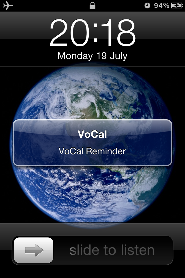Voice Reminders! ( VoCal Lite - The Voice Calendar Reminder App with Local Notifications ) free app screenshot 3