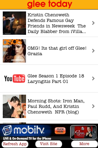 TV Show News - Glee News Free free app screenshot 1