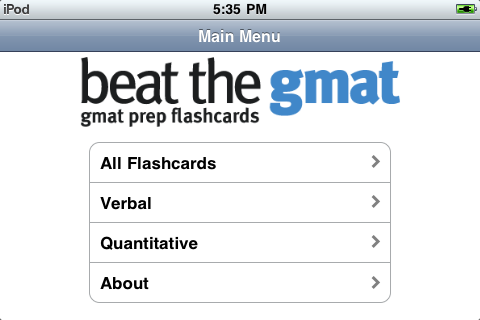 Beat The GMAT Flashcards free app screenshot 1