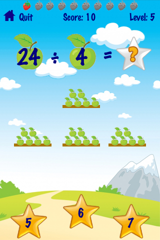 Kids Math Advanced Lite Free - Grade School Multiplication Division Skills Games free app screenshot 4