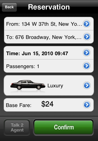 LimoRes Car & Taxi Service free app screenshot 1