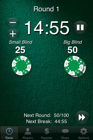 Five-Deuce Poker Tournament Timer