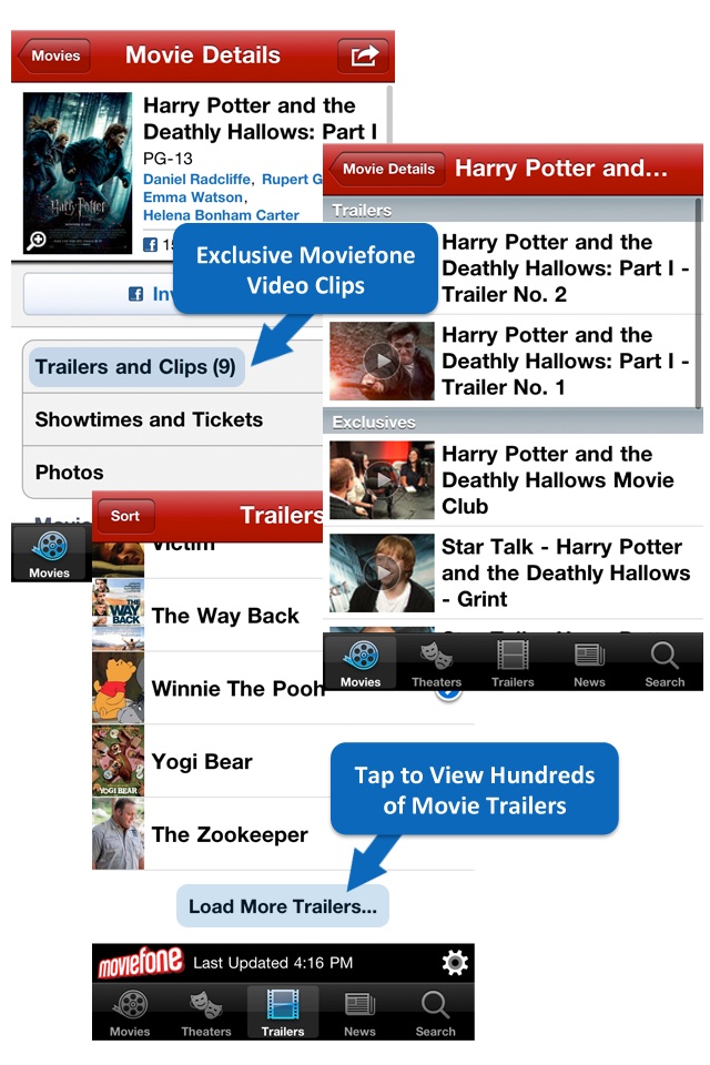 Moviefone - Movies, Theaters, Showtimes and News from Hollywood free app screenshot 1