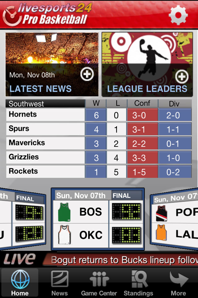 Livesports24 Pro Basketball (NBA Scores) free app screenshot 1