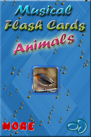 Musical Flash Cards - Animals images sounds and words for kids HD free app screenshot 1