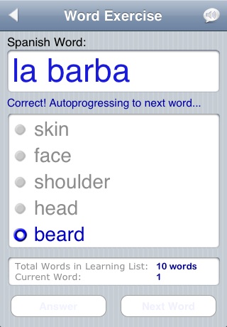 FREE Spanish Audio FlashCards free app screenshot 4