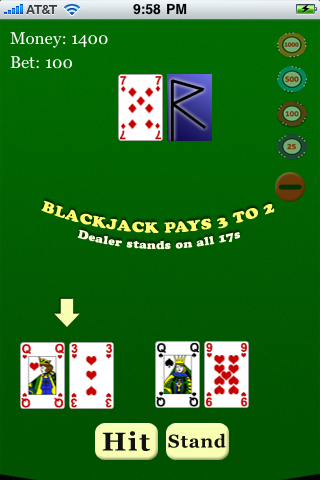 Blackjack Lite - Popular and fun card and casino game for iPhone and iPod Touch free app screenshot 2