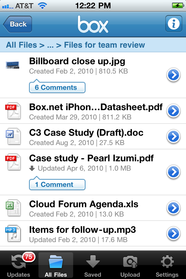 Box.net free app screenshot 1