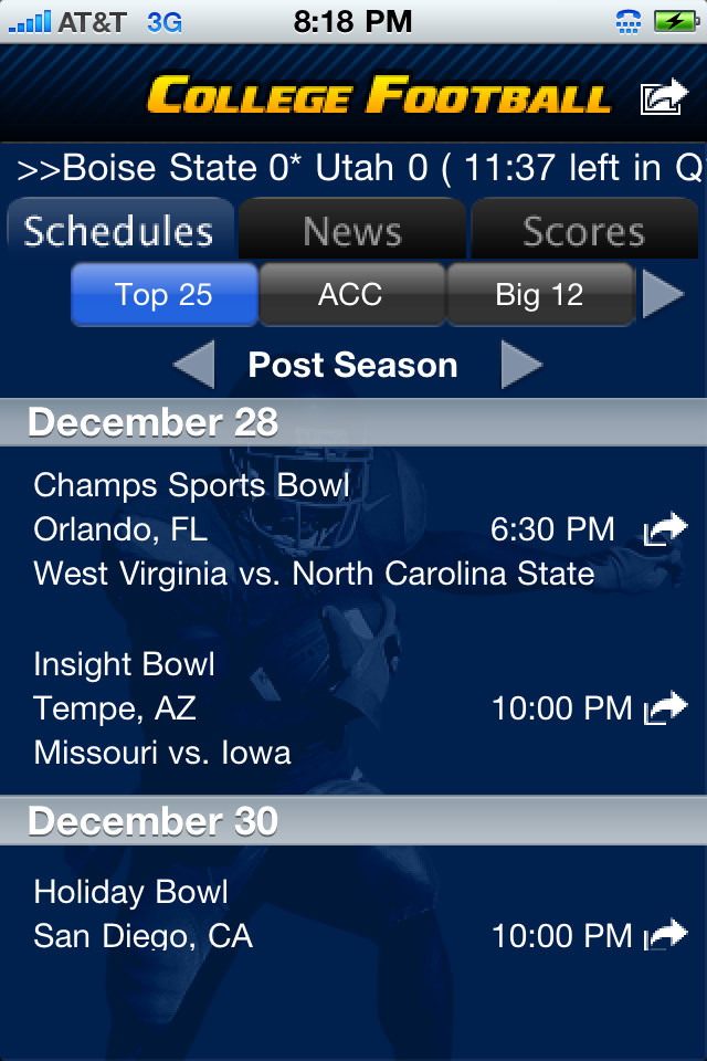College Football Scoreboard free app screenshot 3